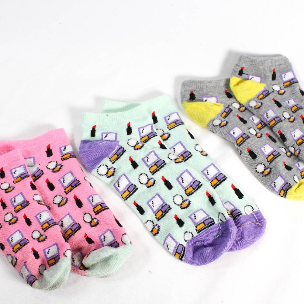 Y2K Makeup Lipstick Set of 3 Womens Ankle Socks